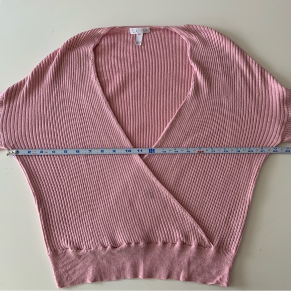 Leith pink ribbed wrap sweater size XXS - Picture 5 of 7